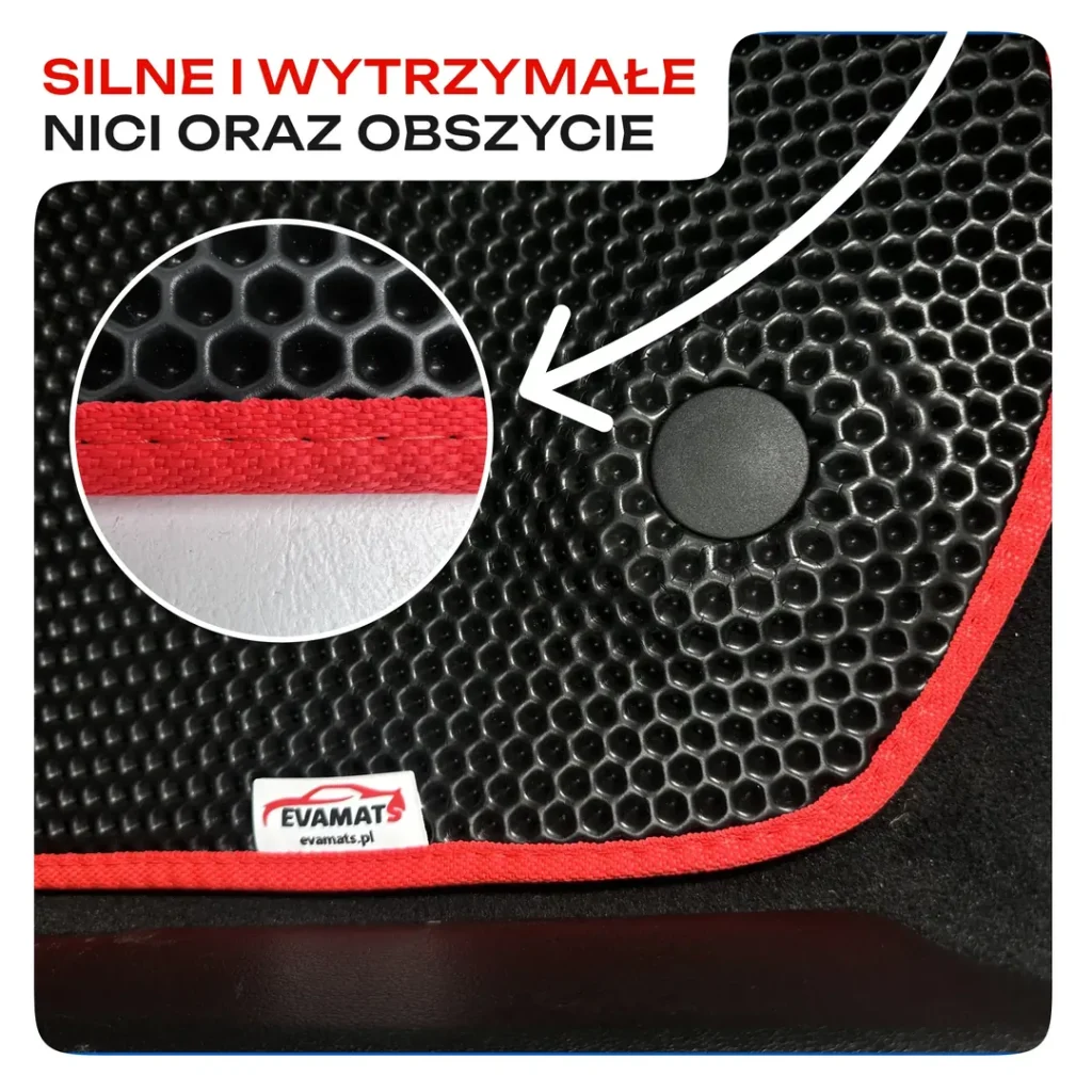 Dywaniki EVA Xpeng G9 – Mocne nici i trwałe obszycie krawędzi